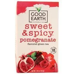 Good Earth Teas, Сладкий и пряный зеленый чай со вкусом граната 18 шт.