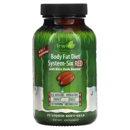 Irwin Naturals, Система диеты для сжигания жира в организме - Шесть красных 72 софтгелей