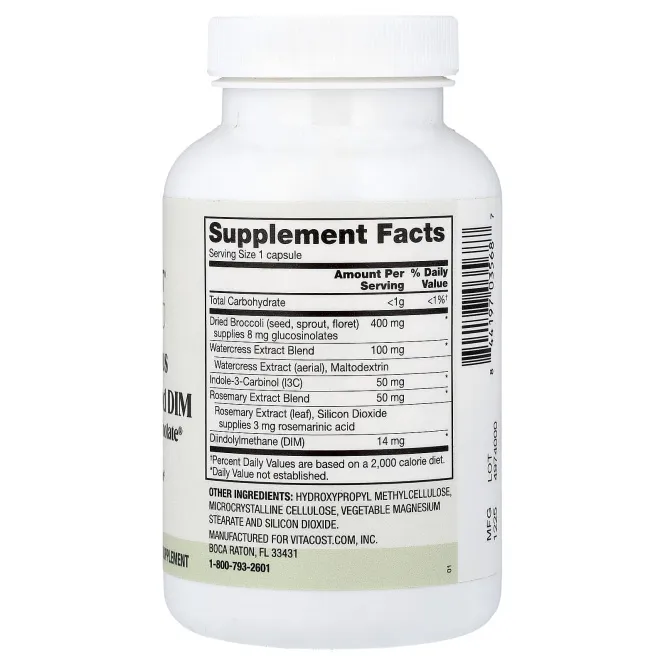 Vitacost, Everyday, комплекс с экстрактами крестоцветных овощей и DIM, 60 капсул