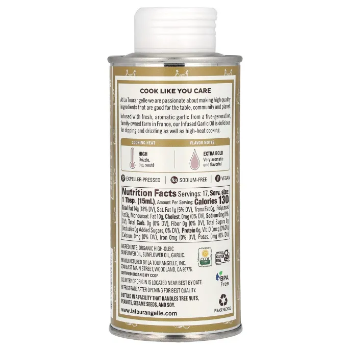 La Tourangelle, чесночное масло, 250 мл (8,45 жидк. унции)