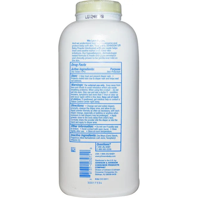 Johnson's Baby, Детская присыпка, лечебная, 425 г (15 унций)