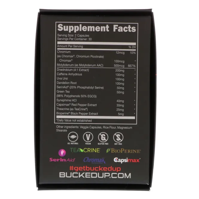 Bucked Up, HEAT, Fat Burner, 60 Capsules