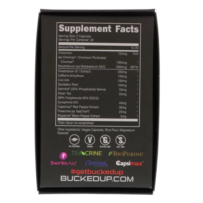 Bucked Up, HEAT, Fat Burner, 60 Capsules