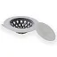 Full Circle, Sinksational, Sink Strainer with Pop-Out Stopper, Gray & White