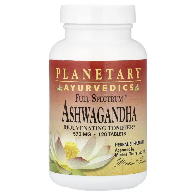 Planetary Herbals, Ayurvedics, ашваганда Full Spectrum™, 570 мг, 120 таблеток