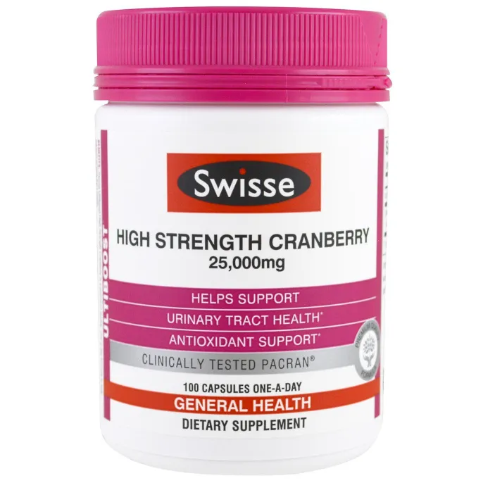 Swisse, Ultiboost, сила клюквы, 25000 мг, 100 капсул