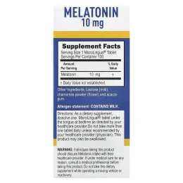 Superior Source, Мелатонин, 10 мг, 100 микролинвальных быстрорастворимых таблеток