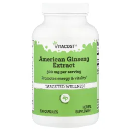 Vitacost, экстракт женьшеня американского, 300 капсул (250 мг в 1 капсуле)