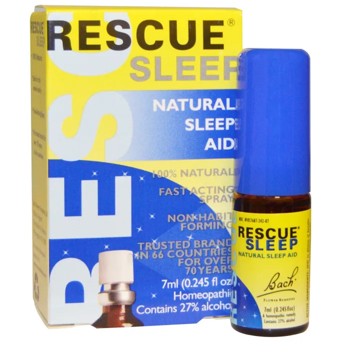 Bach, Оригинальные цветочные лекарства, Rescue Sleep, натуральный спрей, способствующий естественному сну, 0,245 жидкой унции (7 мл)