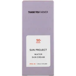 Thank You Farmer, Sun Project, Водостойкий солнцезащитный крем, солнцезащитный фактор SPF 50+, 50 мл (1,75 унций)