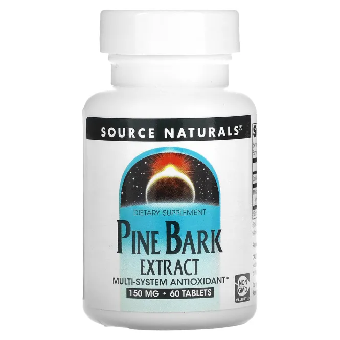 Source Naturals, экстракт сосновой коры, 150 мг, 60 таблеток