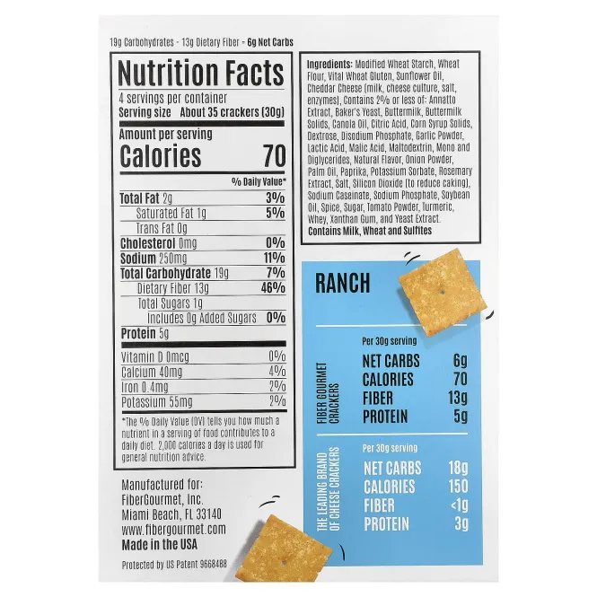 Fiber Gourmet, Thinables®, Ranch, 120 г (4,25 унции)