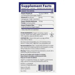 Enzymedica, Сделано с органическим D3 + витамином K2 60 капсул