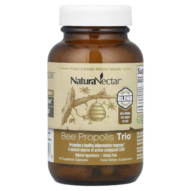 NaturaNectar, Bee Propolis Trio, 60 вегетарианских капсул
