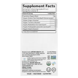 Organic India, Очищающий чай с тулси, без кофеина, 18 пакетиков, 28,8 г (1,02 унции)