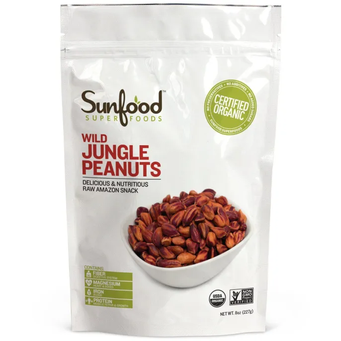 Sunfood, Дикий арахис из джунглей, 227 г (8 унций)
