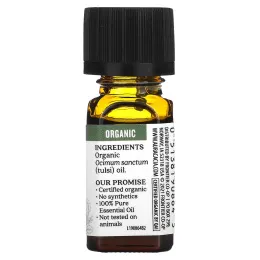 Aura Cacia, Чистое эфирное масло, органический туласи (базилик священный) 7,4 мл (0,25 жидк. унции)