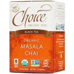 Choice Organic Teas, Черный чай, органический чай масала, 16 пакетиков, 1,2 унции (35 г)