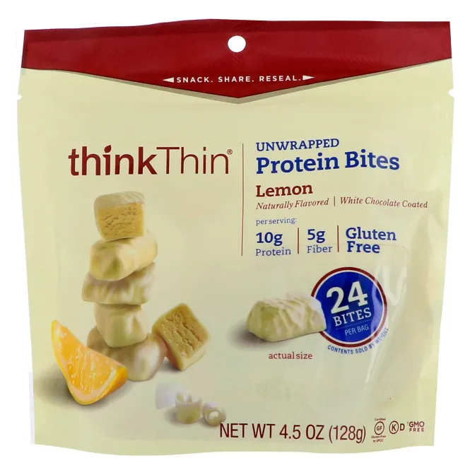 Think Thin, Белковые снеки без обертки, лимон, 4,5 унции (128 г)