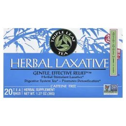 Triple Leaf Tea, слабительное на основе трав, 20 чайных пакетиков по 36 г (1,27 унции)