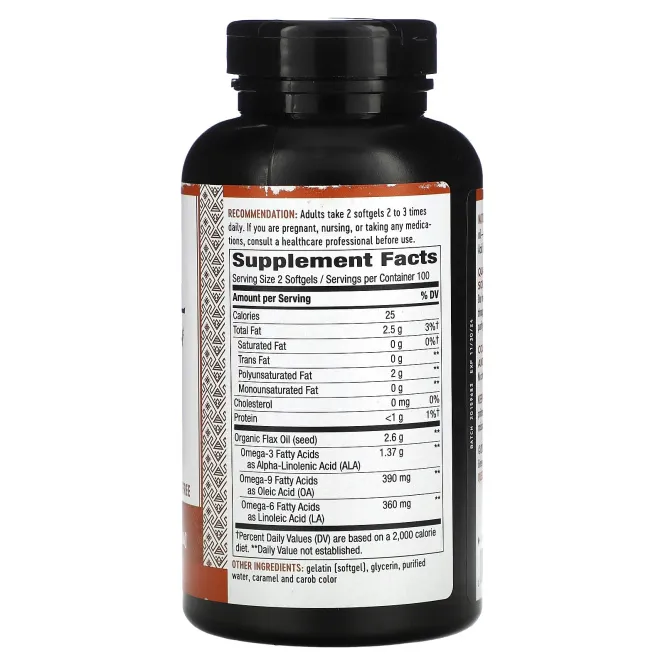 Nature's Way, льняное масло, максимальный эффект, 2600 мг, 200 капсул