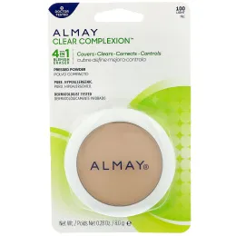 Almay, Пресованная пудра Clear Complexion, 100, светлая, 0,28 унц. (8 г)