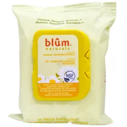 Blum Naturals, Ежедневные салфетки для снятия макияжа и очистки кожи, 30 толстых салфеток