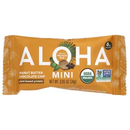Aloha, Organic Protein Mini Bars, Peanut Butter Chocolate Chip, 20 Bars, 0.85 oz (24 g) Each