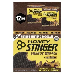 Honey Stinger, Energy, вафли с ореховой пастой, арахисовая паста и шоколад, 12 вафель по 30 г (1,06 унции)