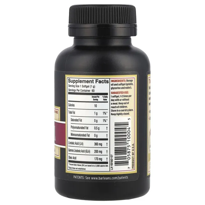 Barlean's, Масло бурачника, 60 желатиновых капсул
