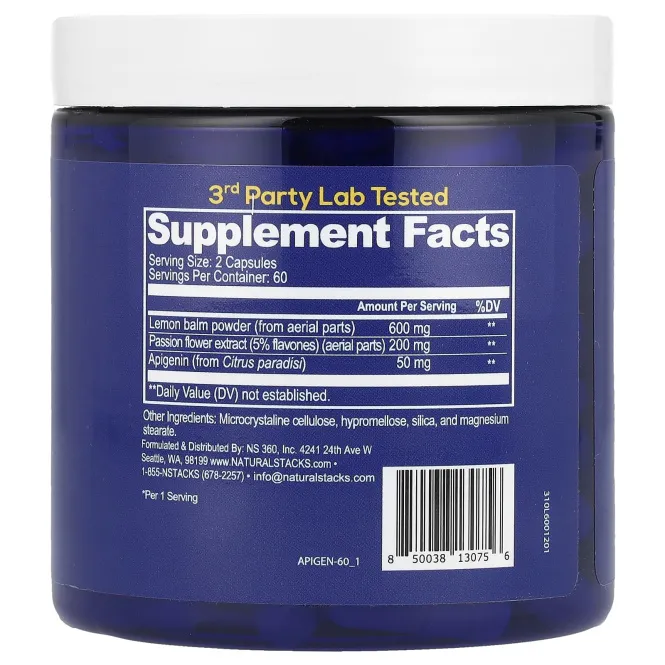 Natural Stacks, Апигенин +, 120 веганских капсул