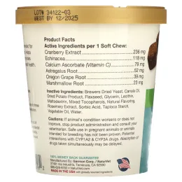 NaturVet, Cranberry Relief для собак плюс эхинацея, 60 мягких жевательных таблеток, 6,3 унц. (180 г)