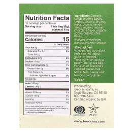 Teeccino, Органический обжаренный травяной чай, шоколад с мака, без кофеина, 10 чайных пакетиков, 60 г (2,12 унции)