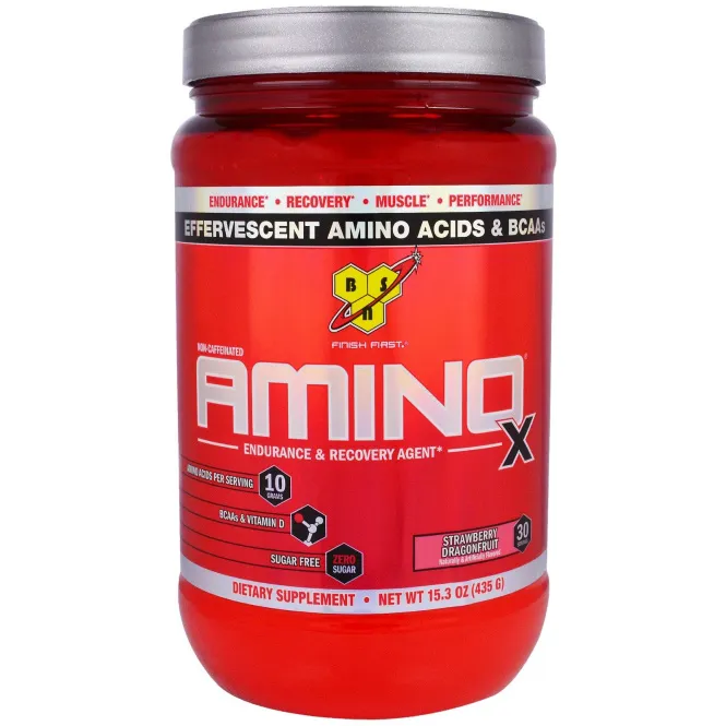 BSN, "Амино-X", средство для выносливости и восстановления со вкусом клубники и питайи, 15,3 унции (435 г)