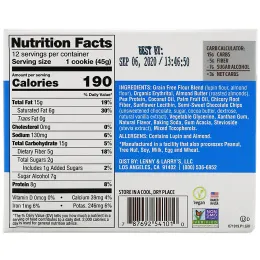 Lenny & Larry's, KETO COOKIE, Chocolate Chip, 12 Cookies, 1.6 oz (45 g) Each