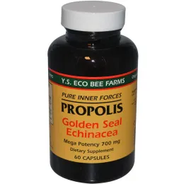 Y.S. Eco Bee Farms, Прополис, гидрастис и эхинацея, 60 капсул