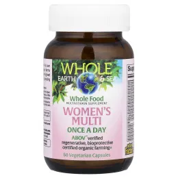 Natural Factors, Whole Earth & Sea®, мультивитамины для женщин, 60 вегетарианских капсул