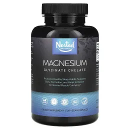 Nested Naturals, Магний, глицинат хелат, 120 веганских капсул