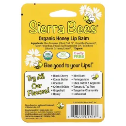 Sierra Bees, Органические бальзамы для губ, мед, 4 в упаковке, 4,25 г (0,15 унц.) каждый