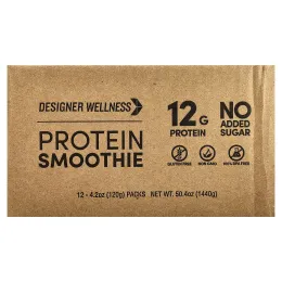 Designer Wellness, Протеиновый смузи, разнообразная упаковка, 12 пакетиков по 120 г (4,2 унции)