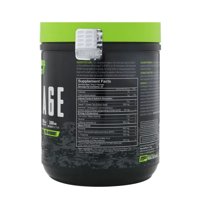 MusclePharm, Крушение Предтренировочная формула, Ягодный лимонад, 12,35 унц. (350 г)