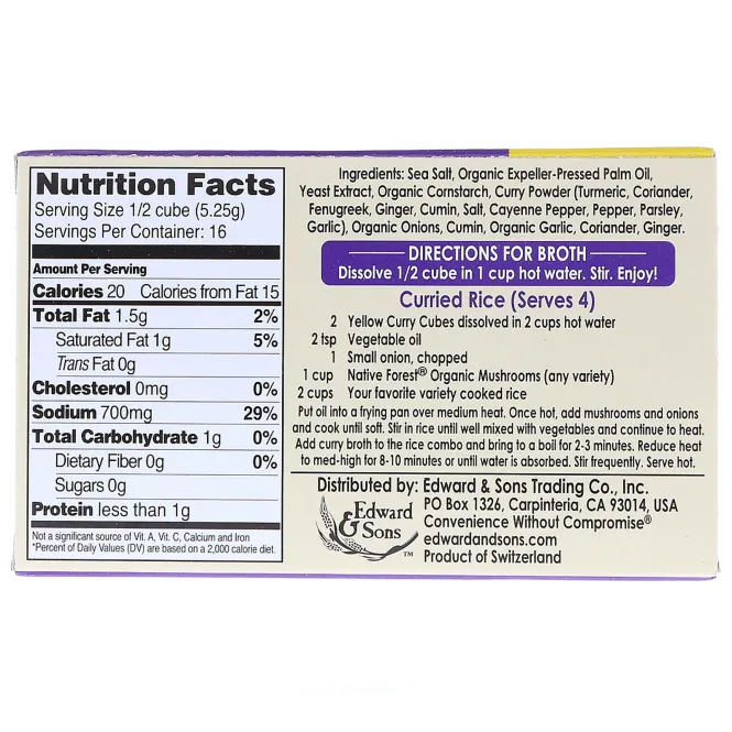 Edward & Sons, Кубики желтого карри, 84 г
