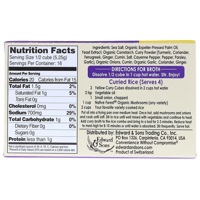 Edward & Sons, Кубики желтого карри, 84 г