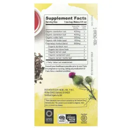 Numi Tea, органический одуванчик, очищающий, без кофеина, 16 чайных пакетиков без ГМО, 32 г (1,13 унции)