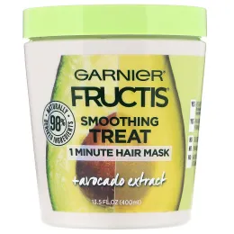Garnier, Fructis, 1-минутная разглаживающая маска для волос, с экстрактом авокадо, 400 мл