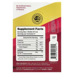 Ketone-IQ, Energy Shot, малиновый лимонад, без кофеина, 6 флаконов по 59 мл (2 жидк. унции)