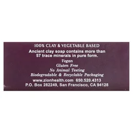 Zion Health, Кусковое мыло с древней глиной, бузина, 170 г (6 унций)