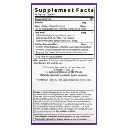 New Chapter, Успокаивающий сон и обезболивающее, мелатонин и имбирь, 30 вегетарианских капсул