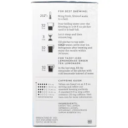Tazo Teas, Замороженный зеленый чай с лимонником, 6 пакетиков, 3.15 унции(89 г)