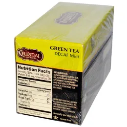 Celestial Seasonings, Зеленый чай с белым чаем, без кофеина, с мятой, 20 пакетиков, 34 г
